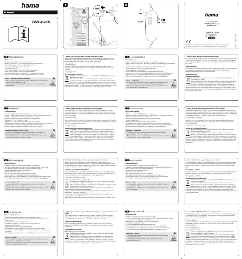 Page 1 de la notice Manuel utilisateur Hama HS-USB400 V2