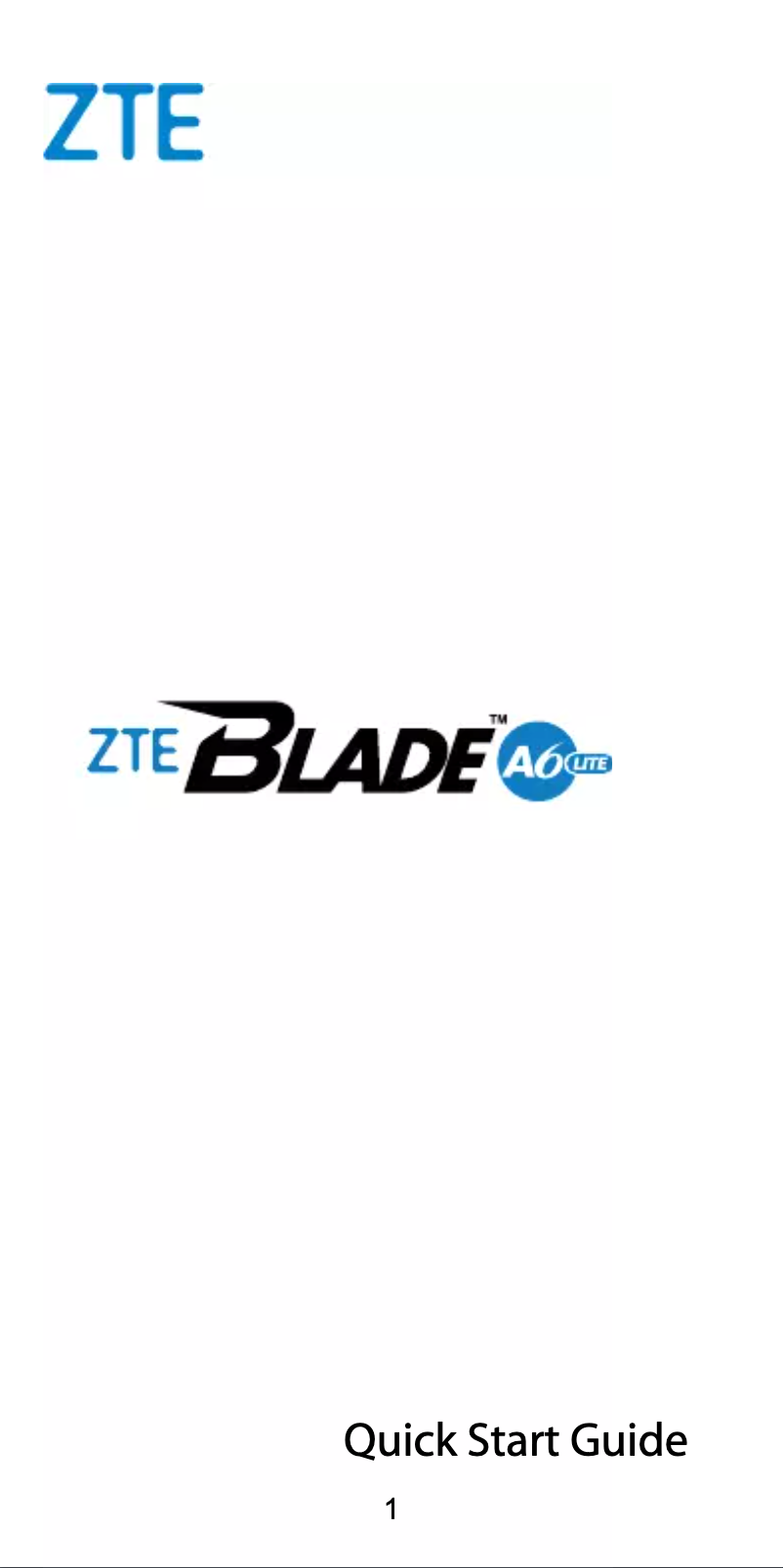 Page 1 de la notice Manuel utilisateur ZTE Blade A6 Lite