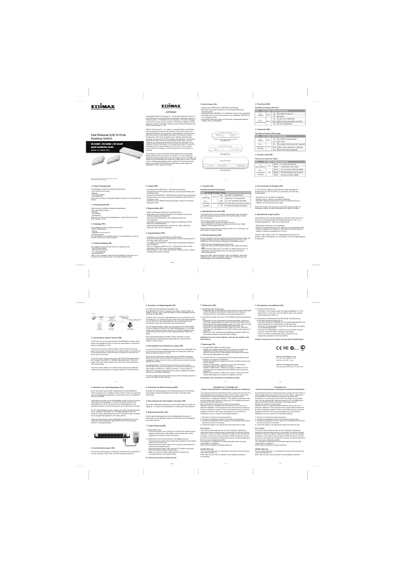 Page n°1 - Manuel utilisateur Edimax ES-3205P