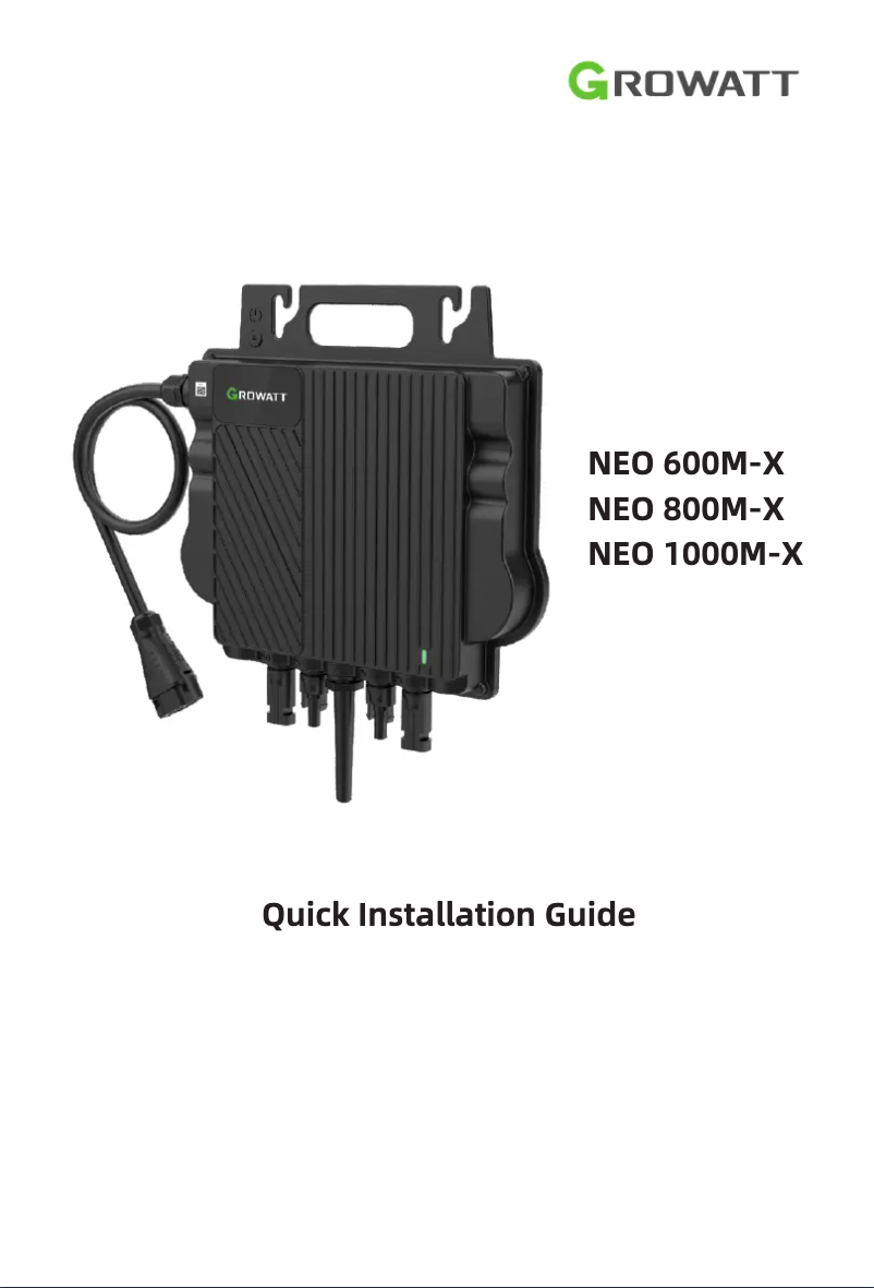 Image de la première page du manuel de l'appareil NEO 600-1000M-X