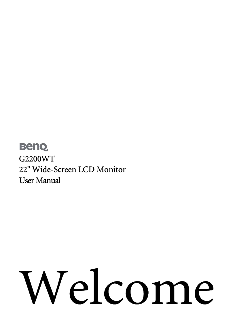 Page n°1 - Manuel utilisateur BenQ G2200WT