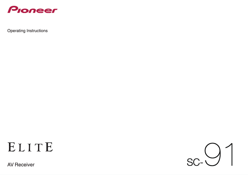Page n°1 - Manuel utilisateur Pioneer Elite SC-91