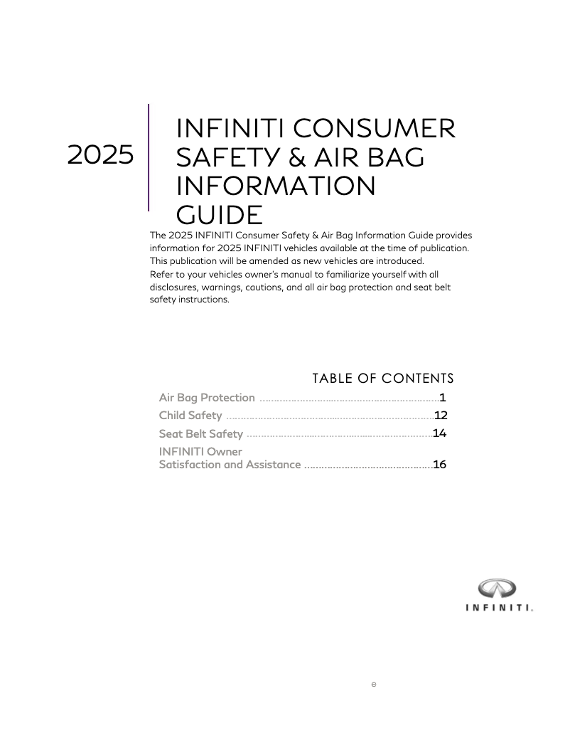 Image de la première page du manuel de l'appareil QX80 (2025)