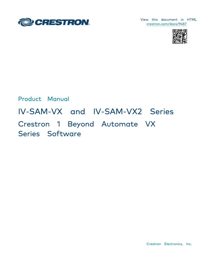Página 1 del manual Manual de usuario Crestron IV-SAM-VX2-S
