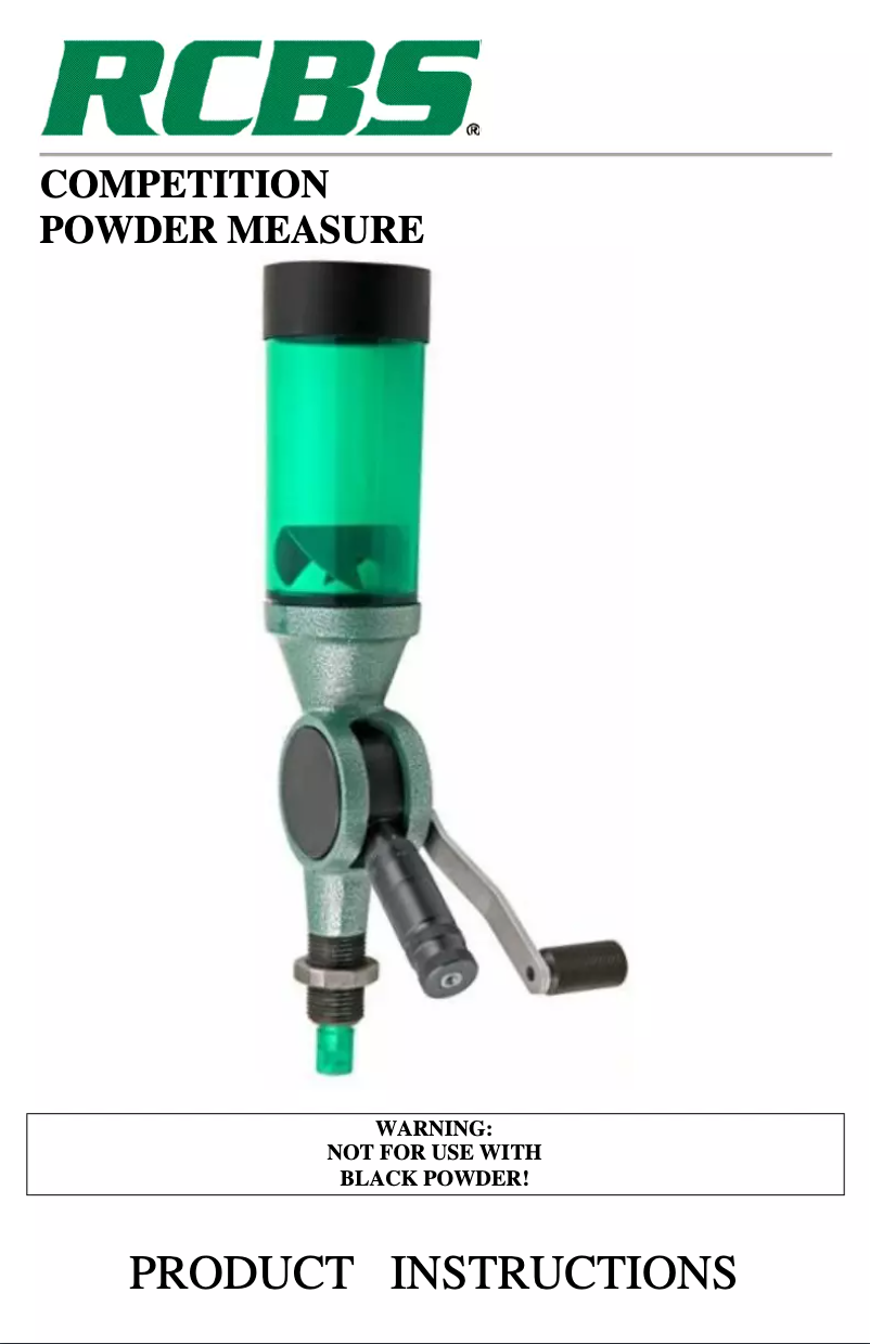 Page 1 de la notice Manuel utilisateur RCBS Competition