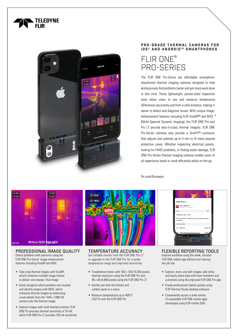 Página 1 del manual Ficha técnica FLIR One Pro