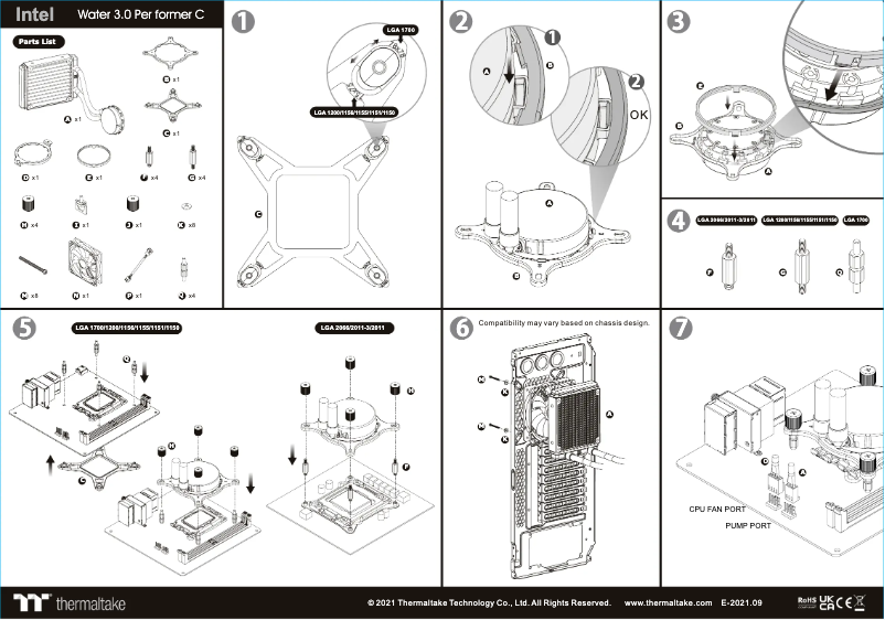 Page n°1 - Manuel utilisateur Thermaltake Water 3.0