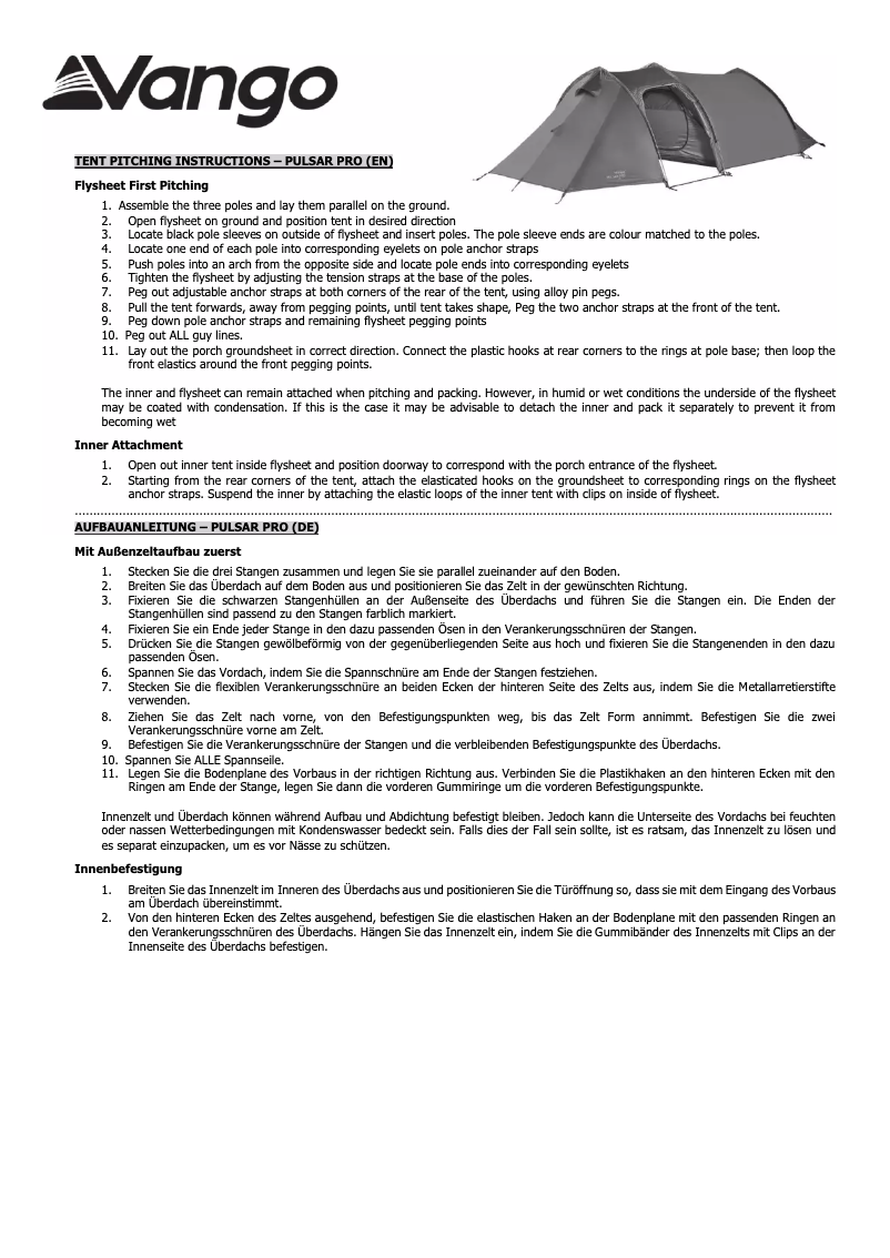 Image de la première page du manuel de l'appareil Pulsar Pro 200