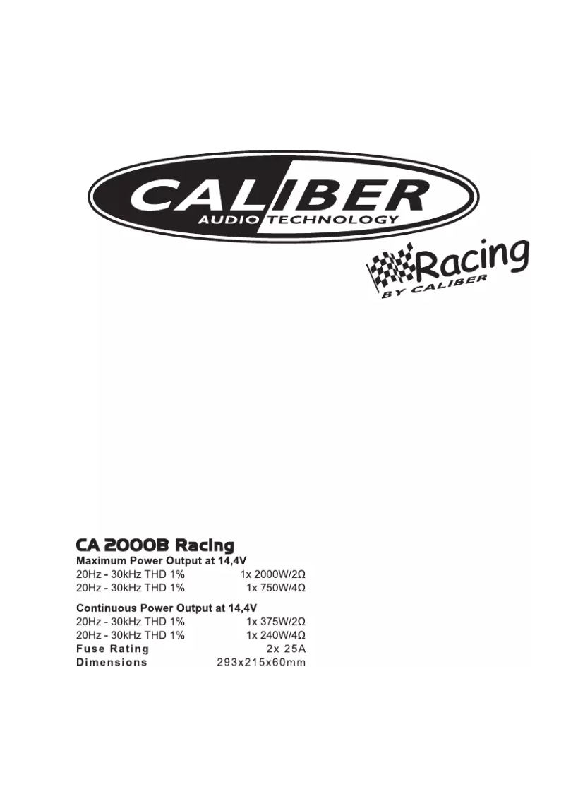 Page 1 de la notice Manuel utilisateur Caliber PACK12D