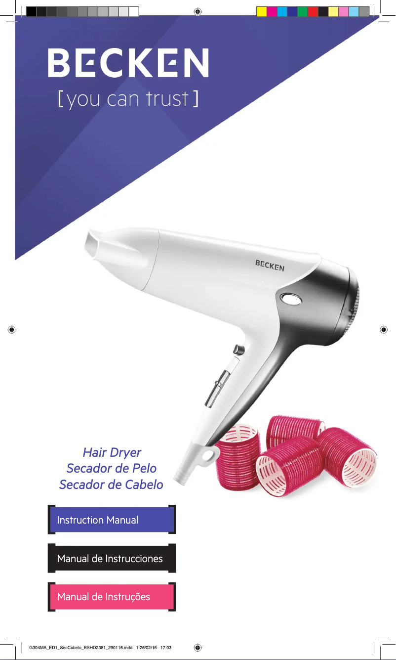 Page 1 de la notice Manuel utilisateur Becken BSHD2381