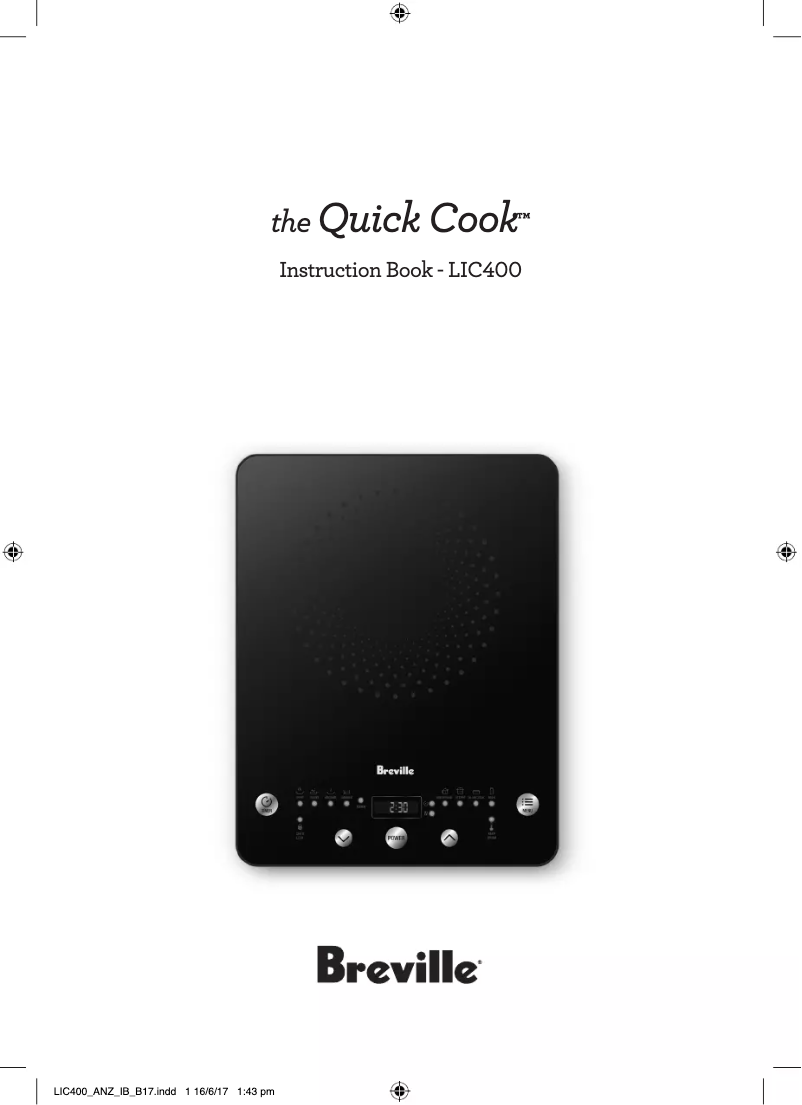 Image de la première page du manuel de l'appareil the Quick Cook LIC400