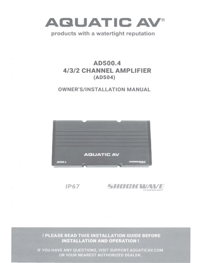 Page n°1 - Manuel utilisateur Aquatic AV AD500.4