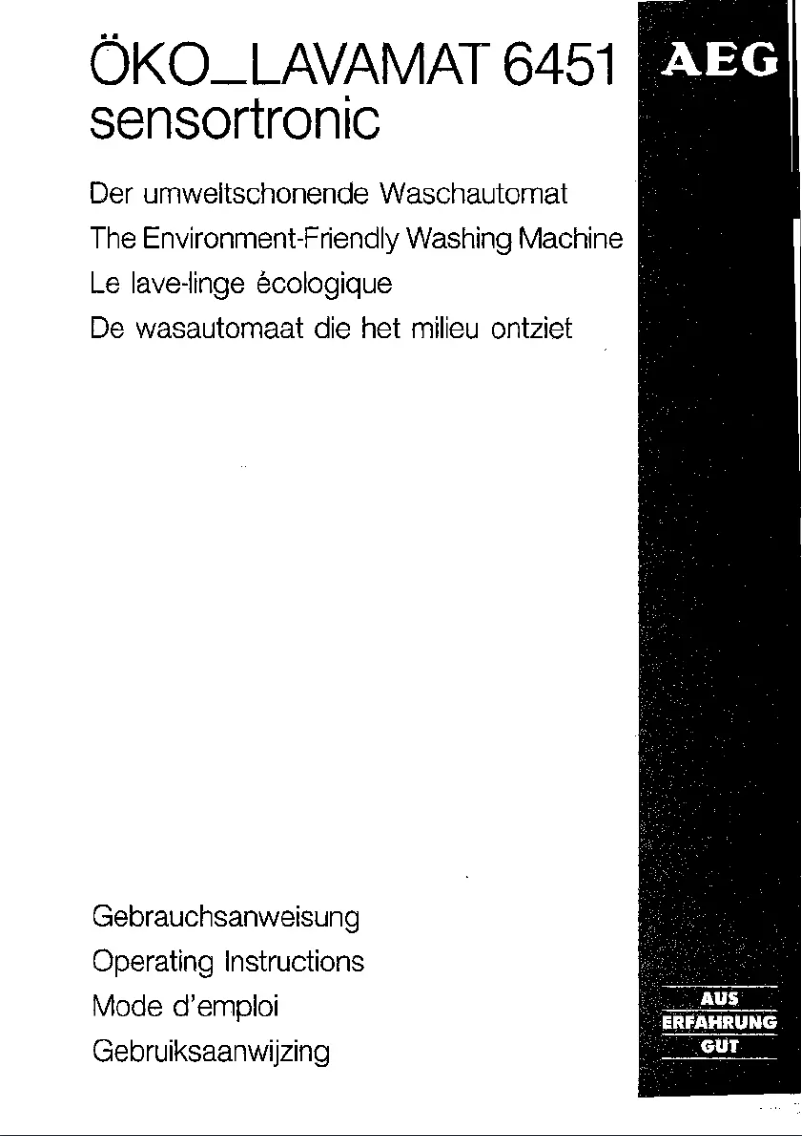 Page n°1 - Manuel utilisateur AEG Lavamat 6541