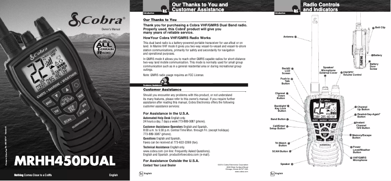 Page 1 de la notice Manuel utilisateur Cobra MR HH450 CAMO