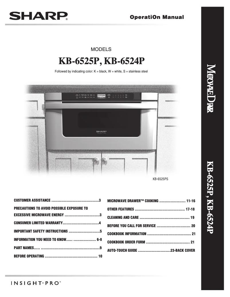 Page n°1 - Manuel utilisateur Sharp KB-6525PS