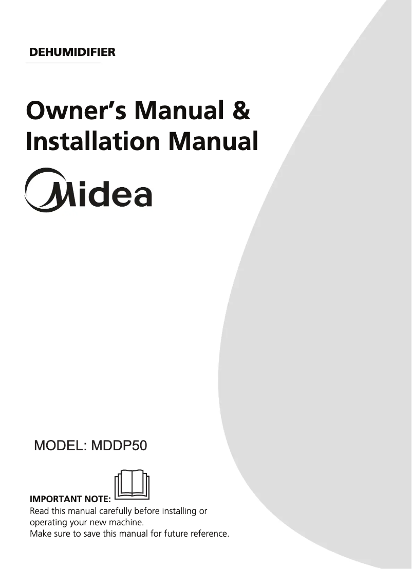 Page 1 de la notice Manuel utilisateur Midea MDDP50