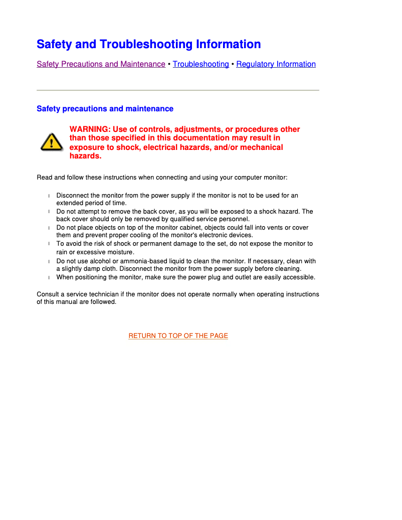 Page 1 de la notice Manuel utilisateur Philips 105S61