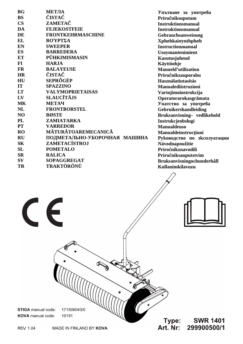 Page n°1 - Manuel utilisateur Stiga SWR 1401
