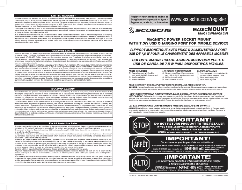 Página 1 del manual Manual de usuario Scosche MAG12V