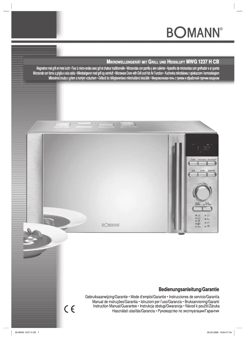 Page n°1 - Manuel utilisateur Bomann MWG 1237 H CB