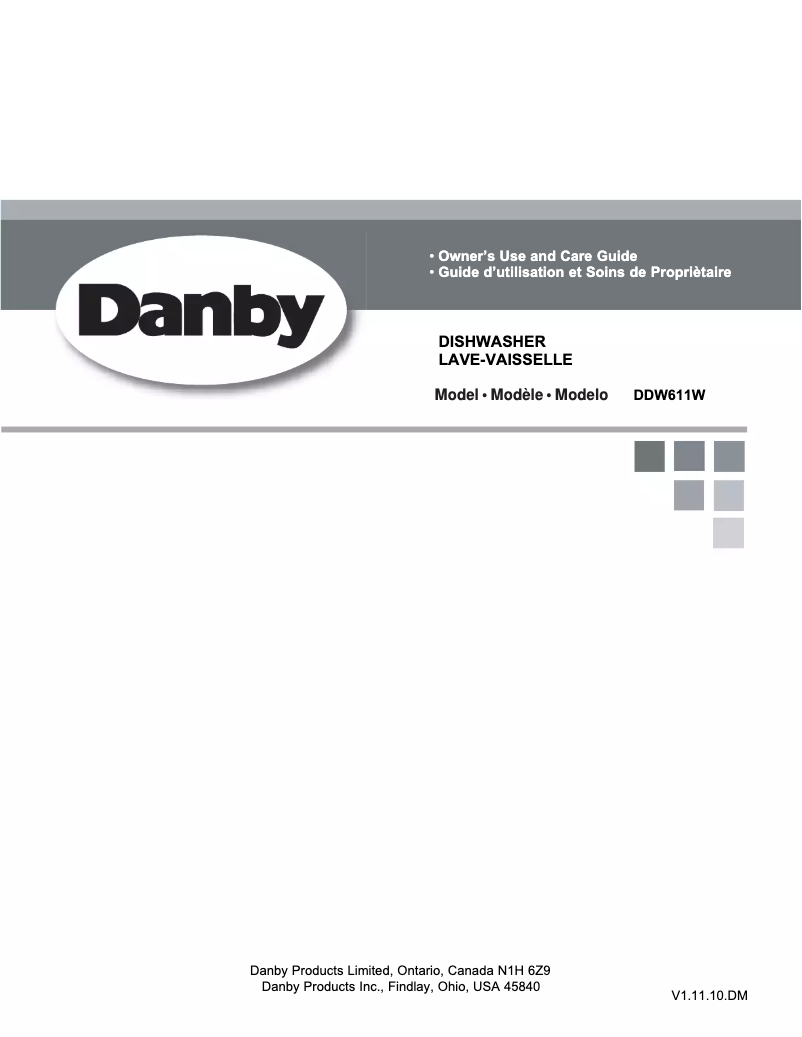 Page 1 de la notice Manuel utilisateur Danby DDW611W