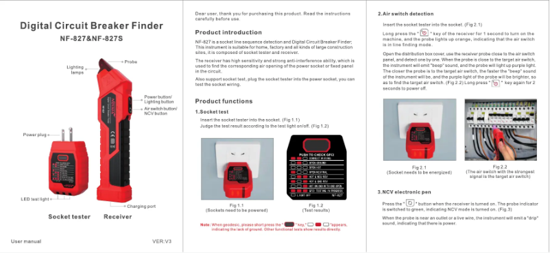 Página 1 del manual Manual de usuario Noyafa NF-827
