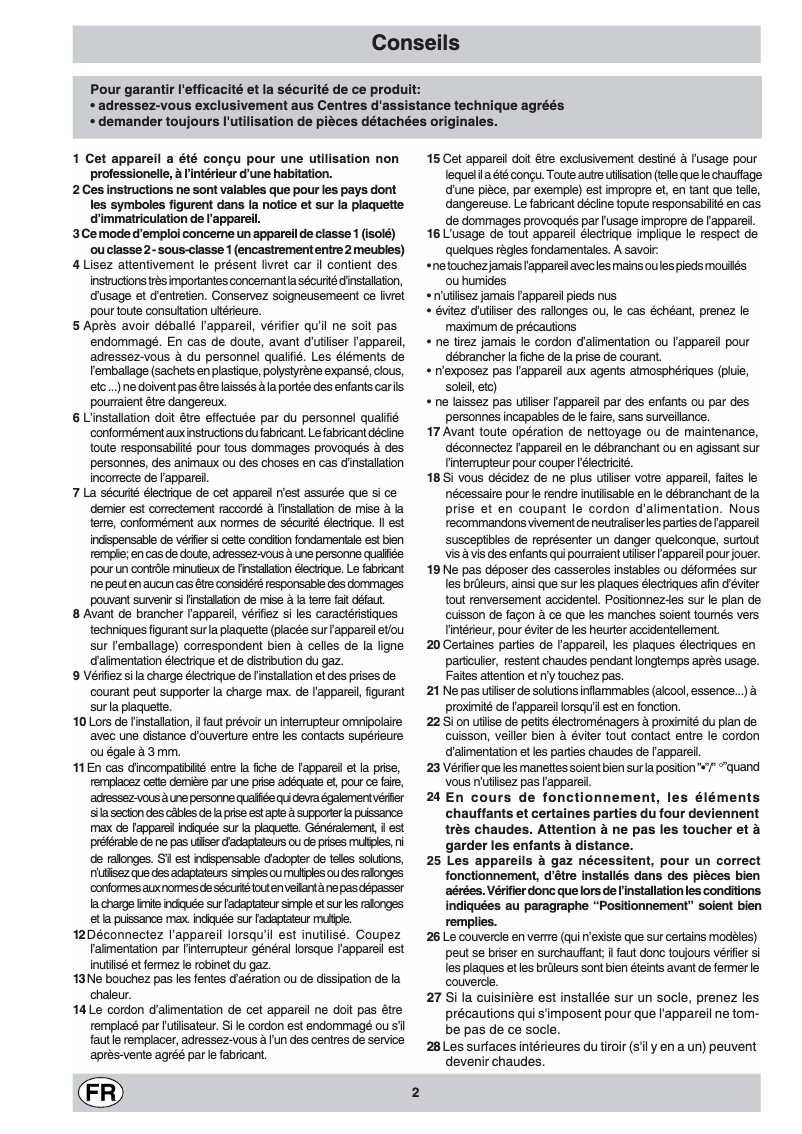 Page 1 de la notice Manuel utilisateur Ariston Thermo C65P6XF