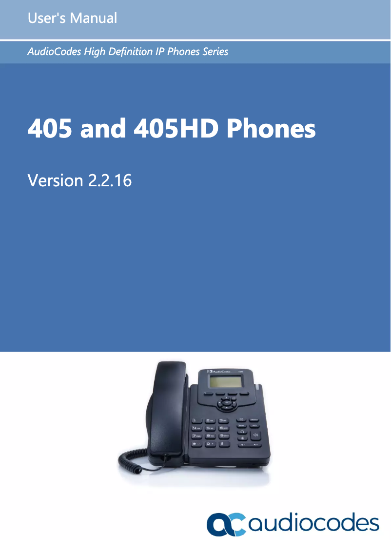 Imagen de la primera página del manual del dispositivo 405