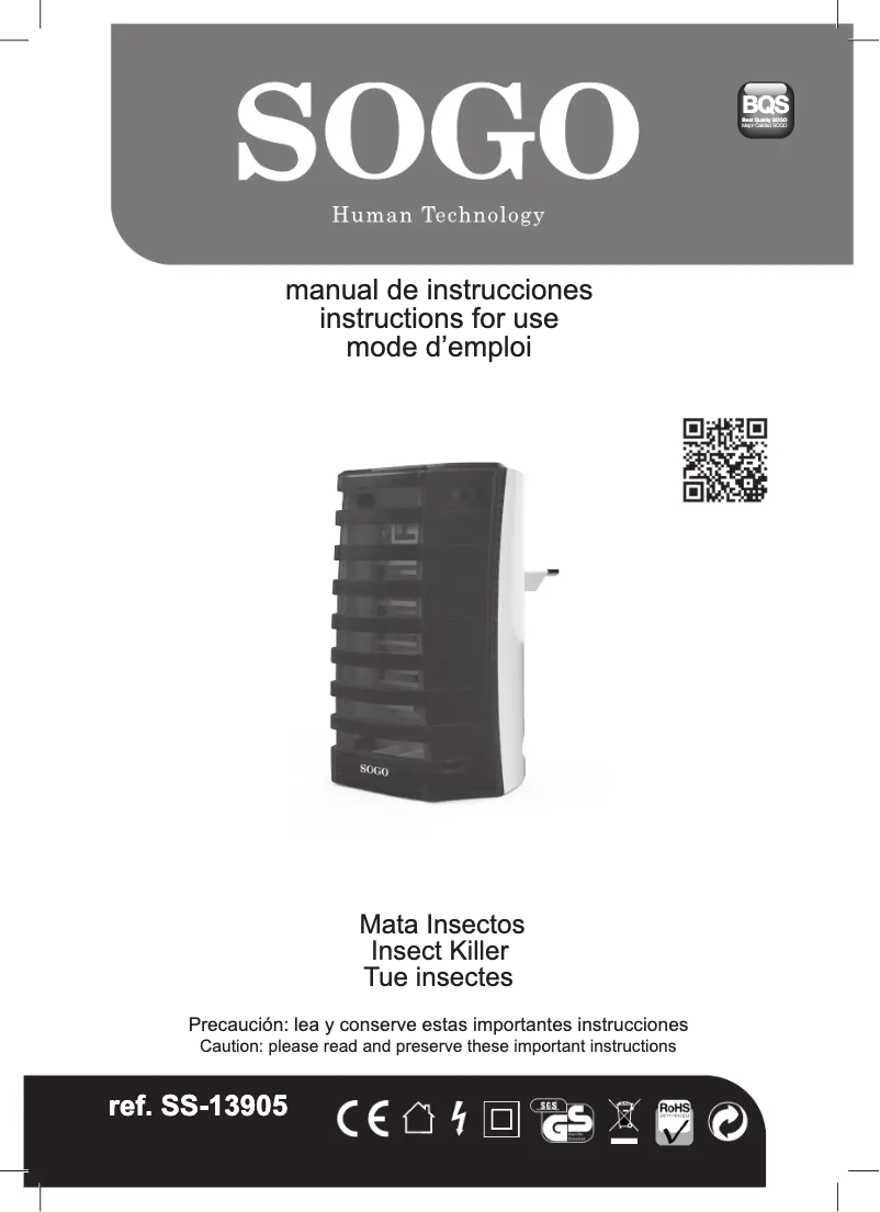 Image de la première page du manuel de l'appareil SS-13905