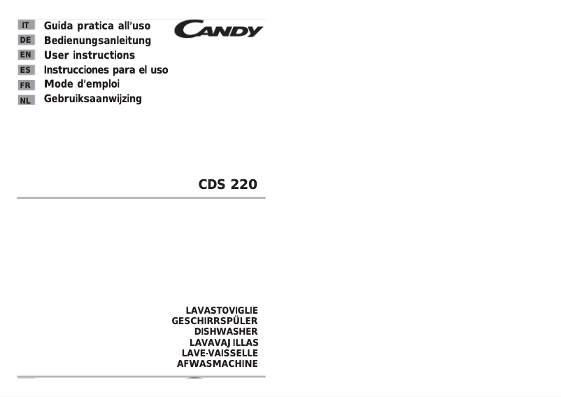 Page n°1 - Manuel utilisateur Candy CDS 220 W/1-S