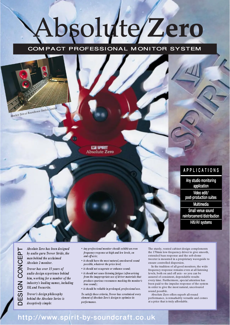 Page 1 de la notice Manuel utilisateur Soundcraft Spirit Absolute Zero