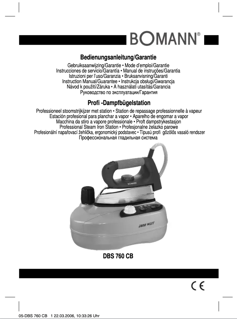 Page 1 de la notice Manuel utilisateur Bomann DBS 760 CB