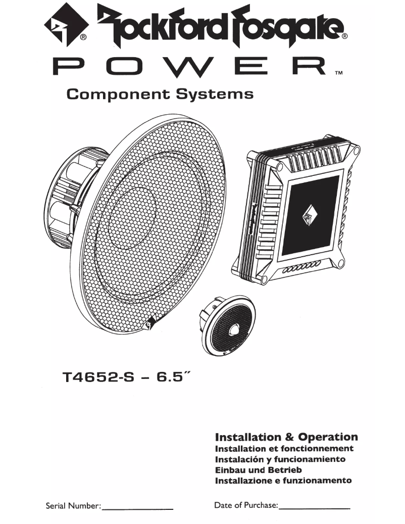 Page n°1 - Manuel utilisateur Rockford Fosgate Power T4652-S