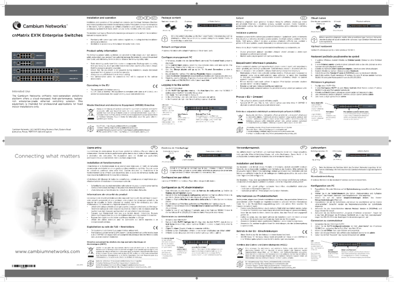Page n°1 - Manuel utilisateur Cambium Networks cnMatrix EX1010