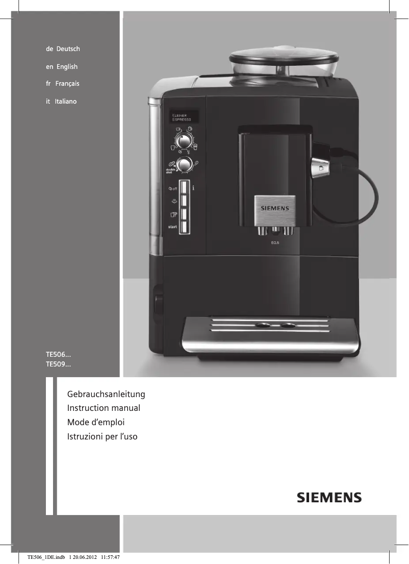 Page n°1 - Manuel utilisateur Siemens TE509501