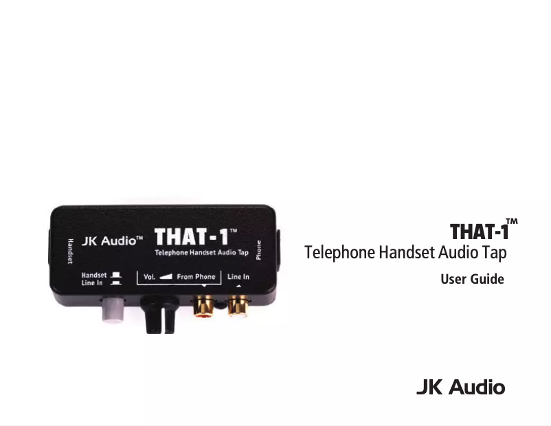 Page n°1 - Manuel utilisateur JK Audio THAT-1
