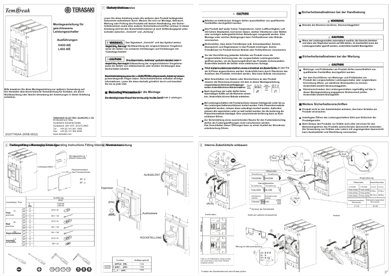 Page 1 de la notice Instructions / montage Hager H400NE-400A4P