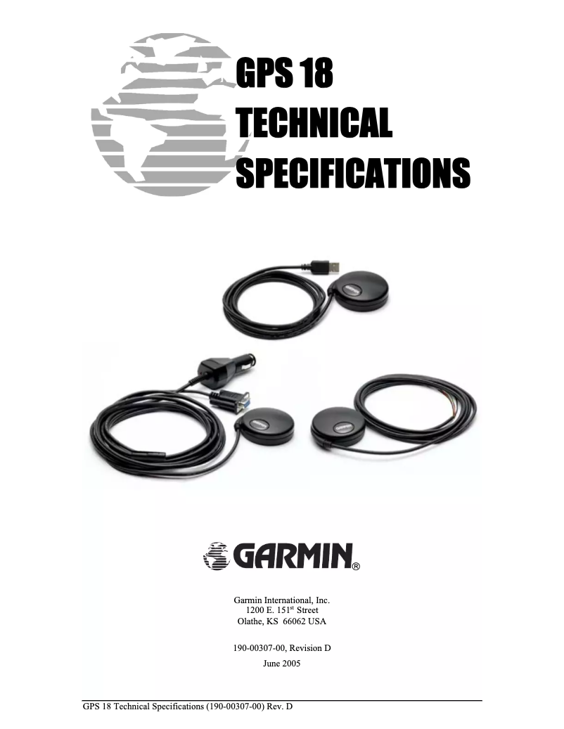 Page 1 of the manual User Manual Garmin GPS 18