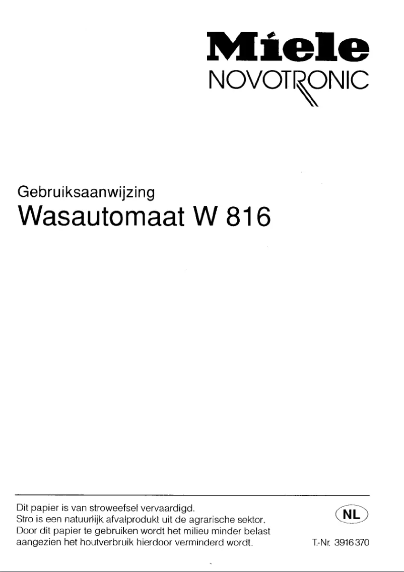 Página 1 del manual Manual de usuario Miele Novotronic W 816