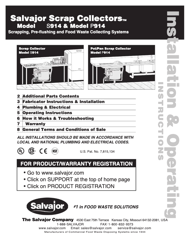 Page 1 de la notice Manuel utilisateur Salvajor S914