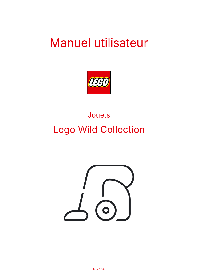 Page n°1 - Manuel utilisateur Lego Wild Collection