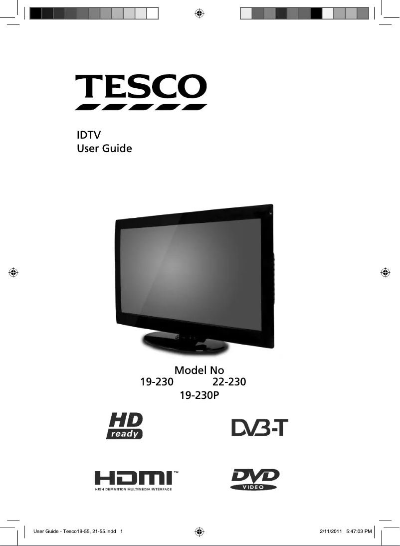 Page n°1 - Manuel utilisateur Tesco IDTV 19-230P LCD