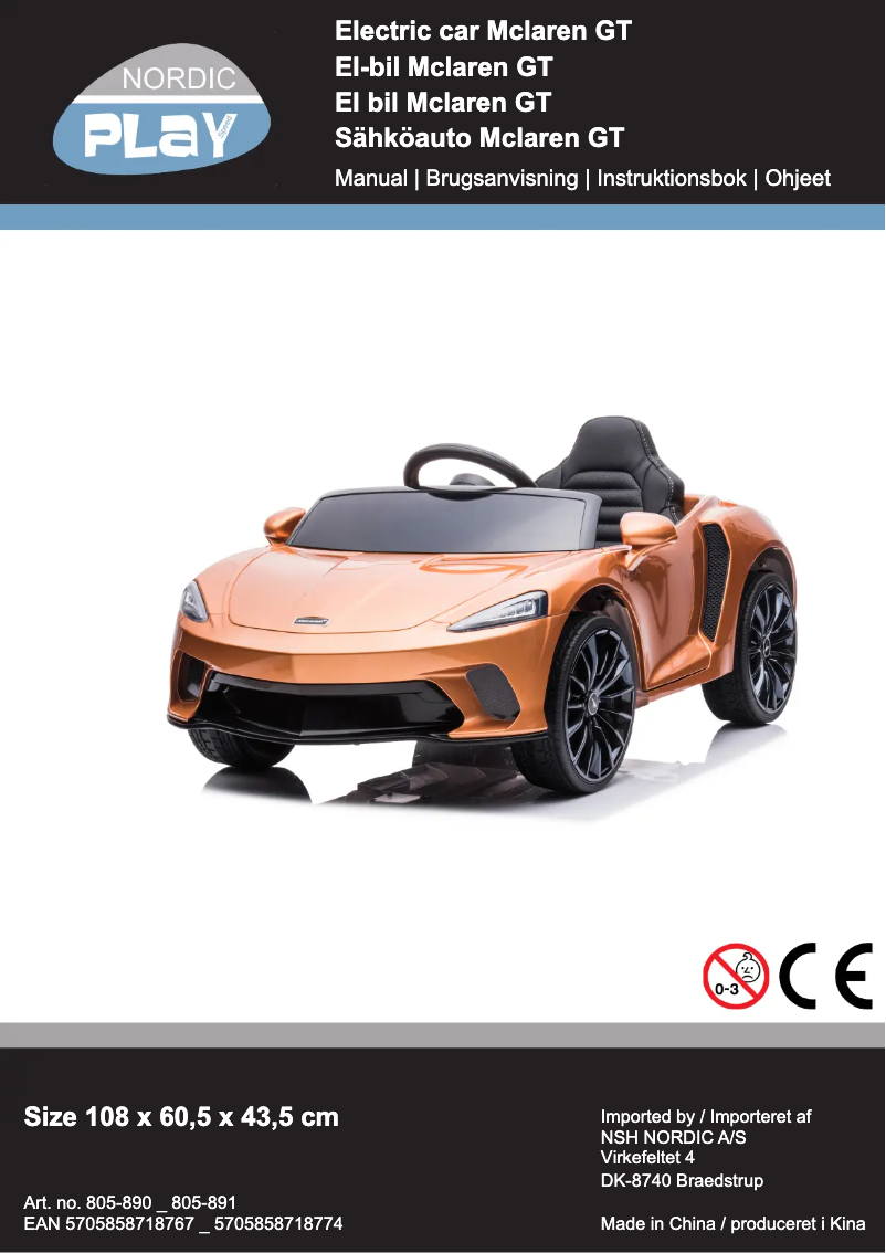 Page n°1 - Manuel utilisateur Nordic Play 805-891