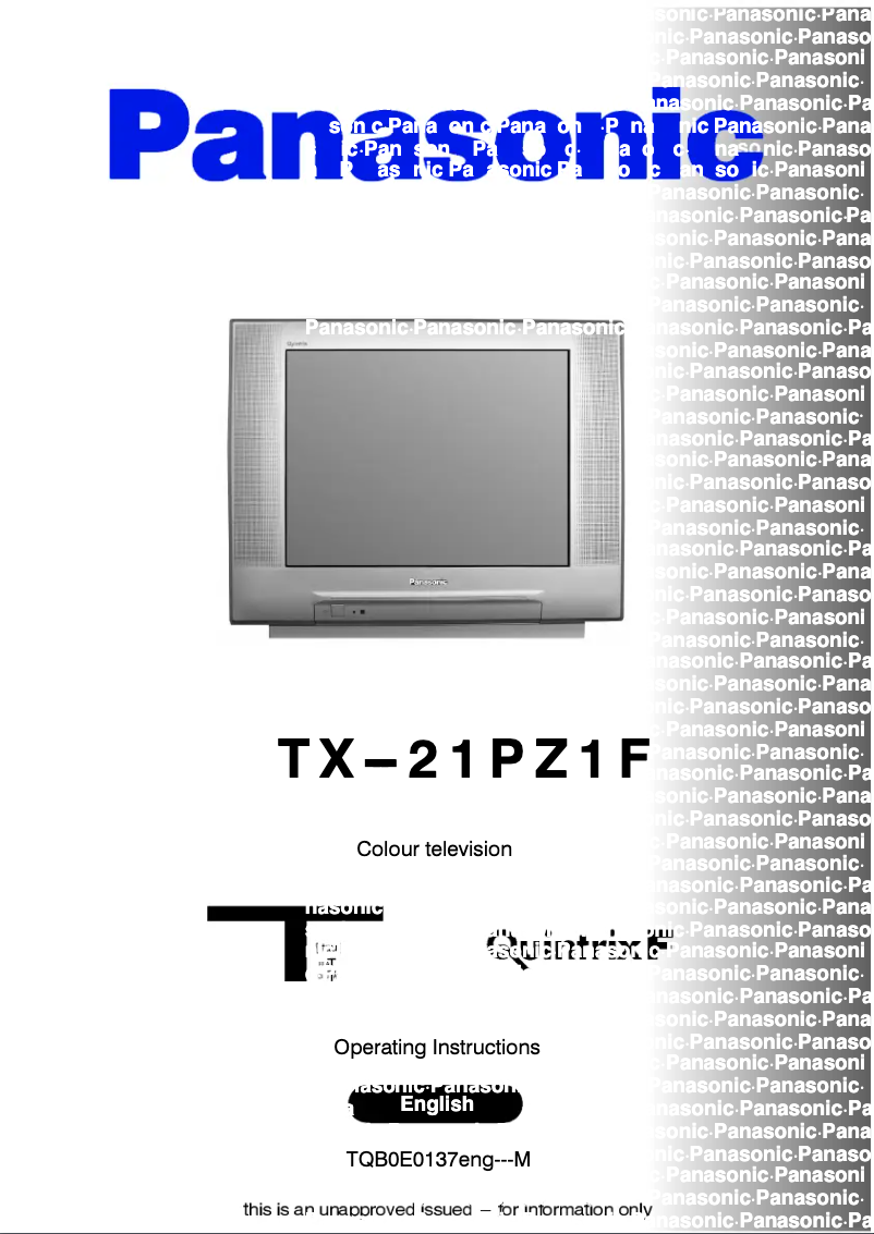 Image de la première page du manuel de l'appareil TX-21PZ1F