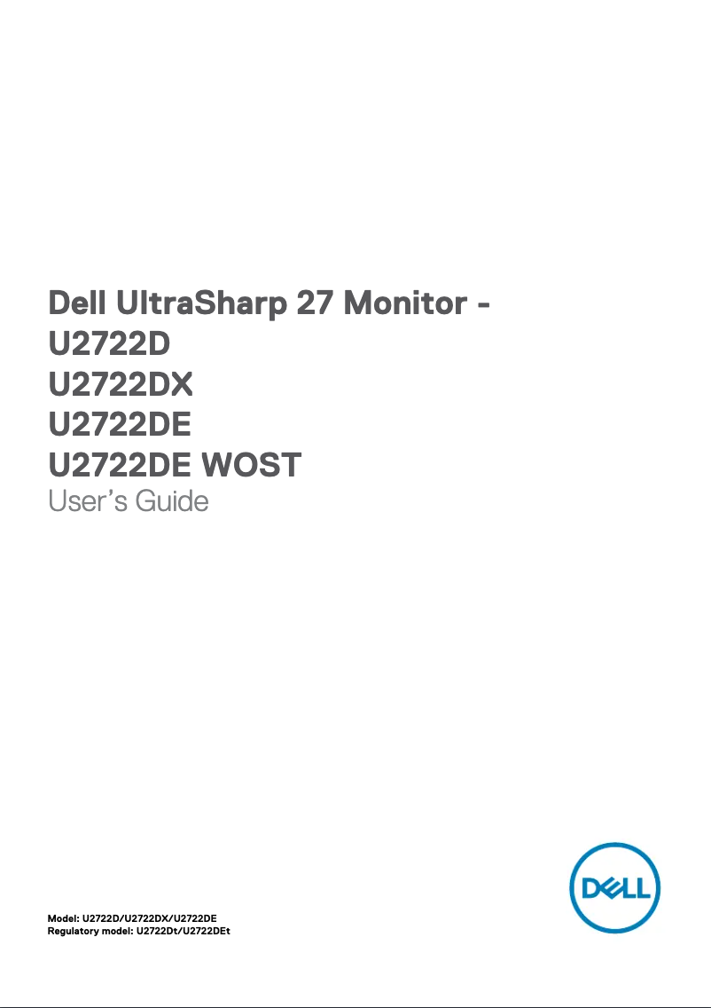 Page 1 de la notice Manuel utilisateur Dell UltraSharp U2722DE