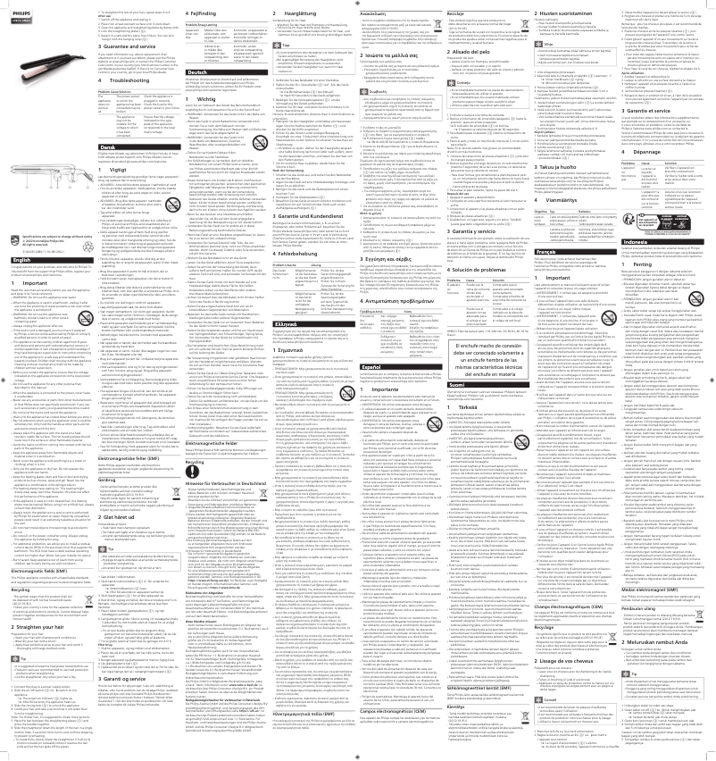 Page 1 de la notice Manuel utilisateur Philips EssentialCare HP8321