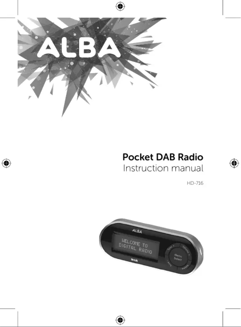 Page n°1 - Manuel utilisateur Alba HD-716