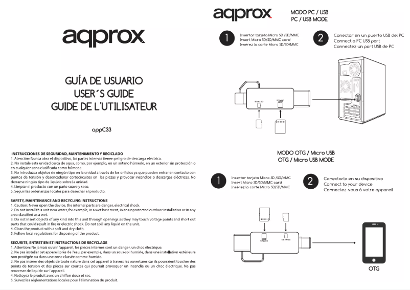 Page 1 de la notice Manuel utilisateur Approx APPC33