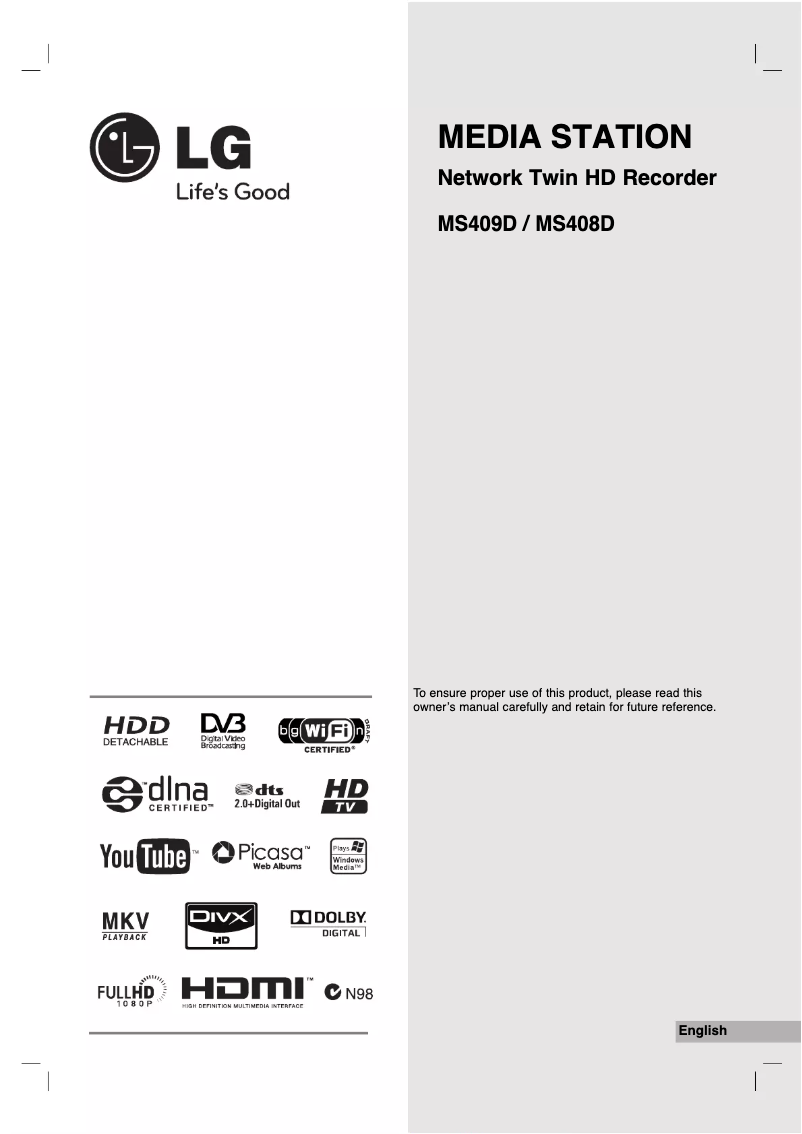 Page n°1 - Manuel utilisateur LG MS409D