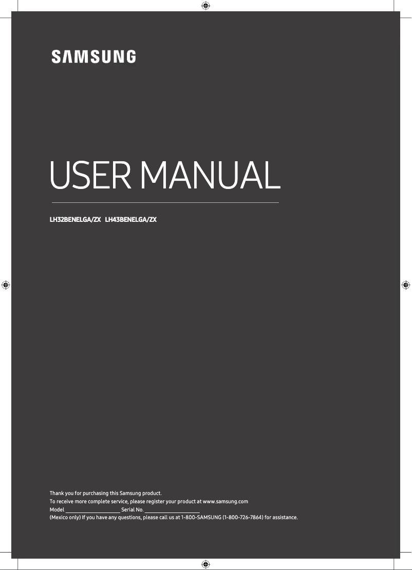 Image de la première page du manuel de l'appareil LH43BENELGA/ZX